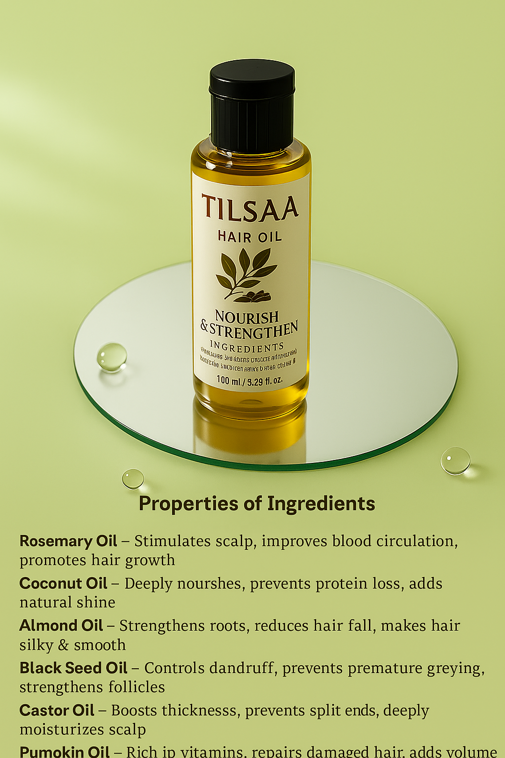 TILSAA Hair Oil – Nourish & Strengthen 100ml